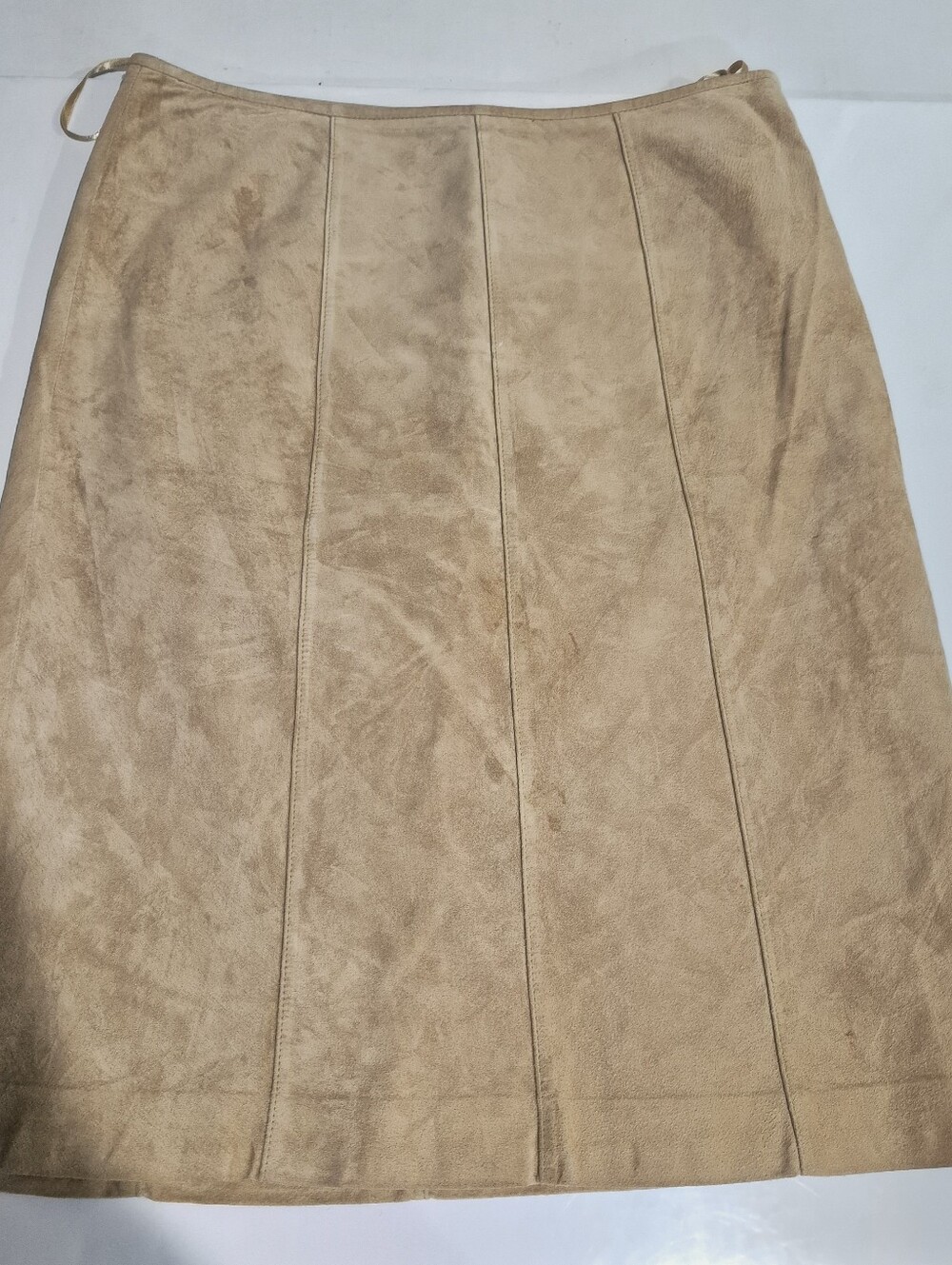 Ann Taylor Vintage Y2k  Suede Leather Pencil Skirt - Tan Size